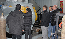 意大利马贝公司来我公司洽谈年产5万吨集装箱式特种砂浆生产设备